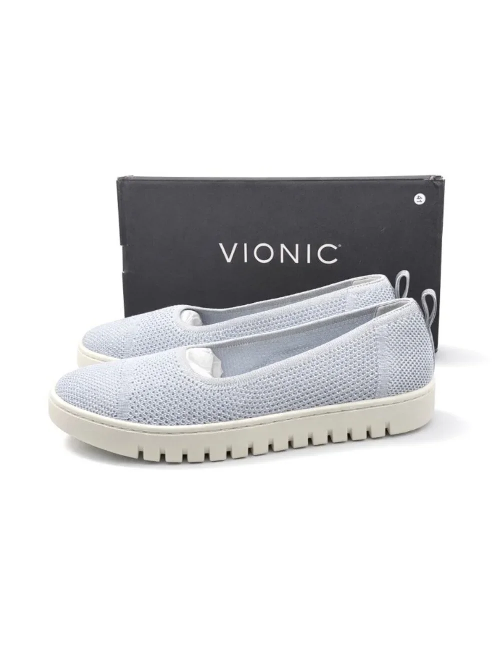 Vionic Light Blue Knit Slip-On Flats - Picture 5 of 11